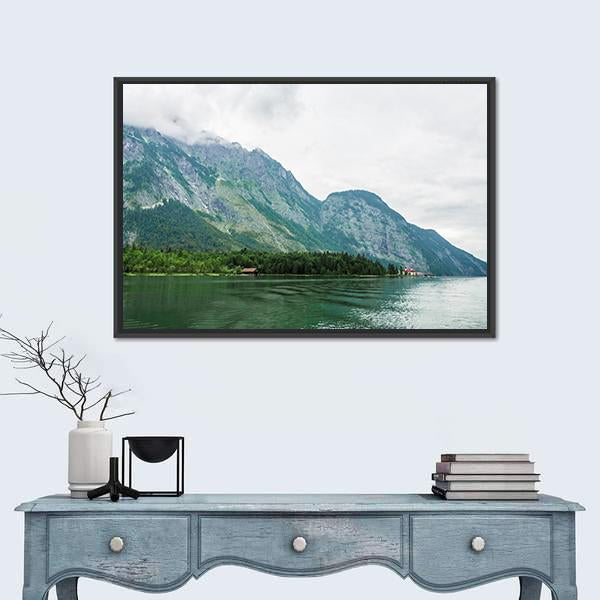 The Alpsee Lake In Bavaria Canvas Wall Art-3 Horizontal-Gallery Wrap-25" x 16"-Tiaracle