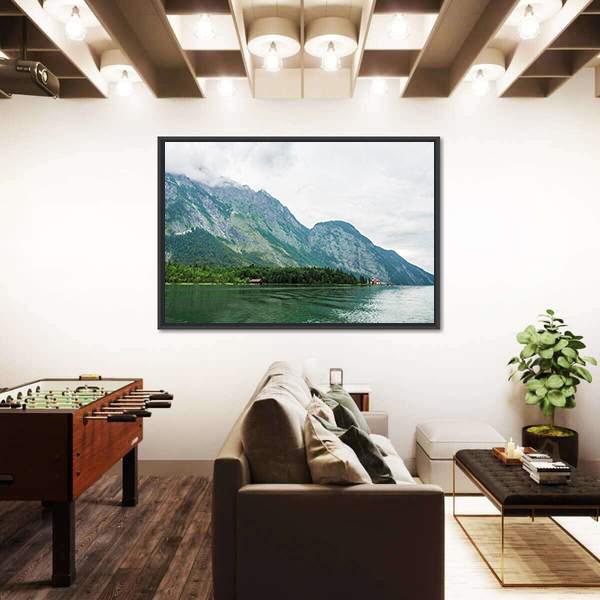 The Alpsee Lake In Bavaria Canvas Wall Art-3 Horizontal-Gallery Wrap-25" x 16"-Tiaracle