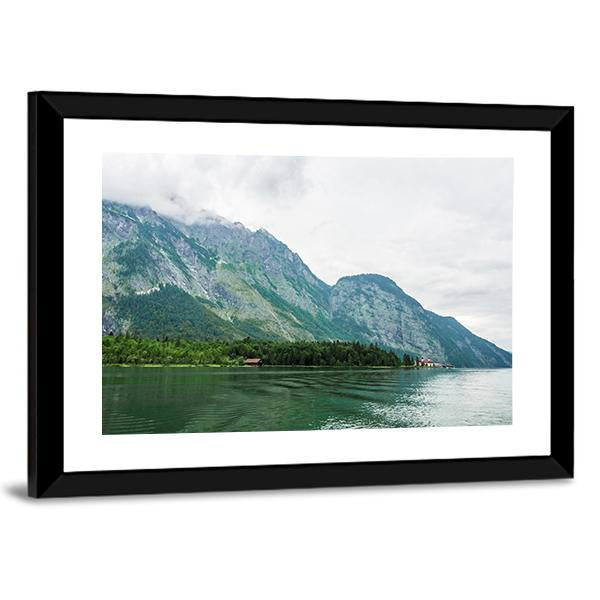 The Alpsee Lake In Bavaria Canvas Wall Art-3 Horizontal-Gallery Wrap-25" x 16"-Tiaracle