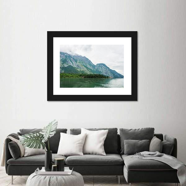 The Alpsee Lake In Bavaria Canvas Wall Art-1 Piece-Framed Print-20" x 16"-Tiaracle