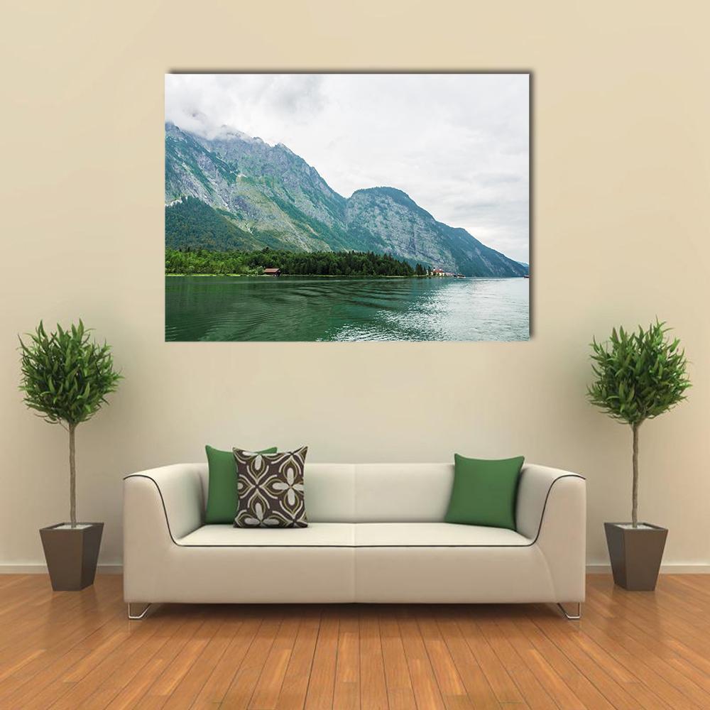 The Alpsee Lake In Bavaria Canvas Wall Art-1 Piece-Gallery Wrap-48" x 32"-Tiaracle