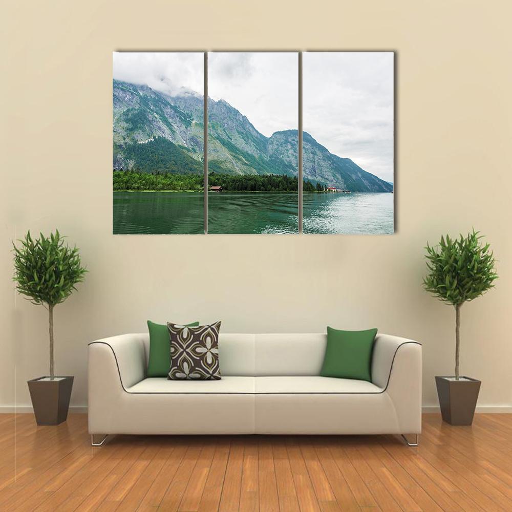 The Alpsee Lake In Bavaria Canvas Wall Art-3 Horizontal-Gallery Wrap-37" x 24"-Tiaracle