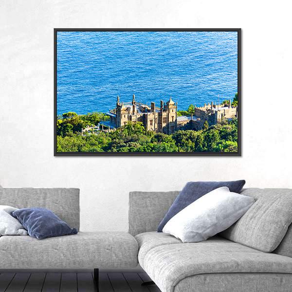 The Alupka Palace In Crimea Panoramic Canvas Wall Art-1 Piece-36" x 12"-Tiaracle