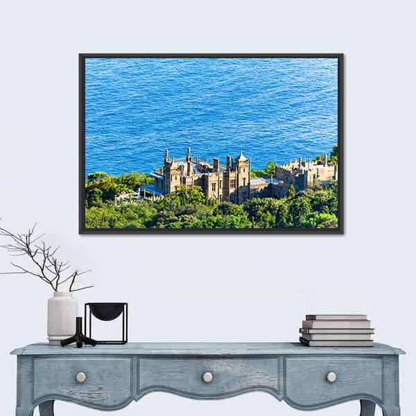 The Alupka Palace In Crimea Panoramic Canvas Wall Art-1 Piece-36" x 12"-Tiaracle