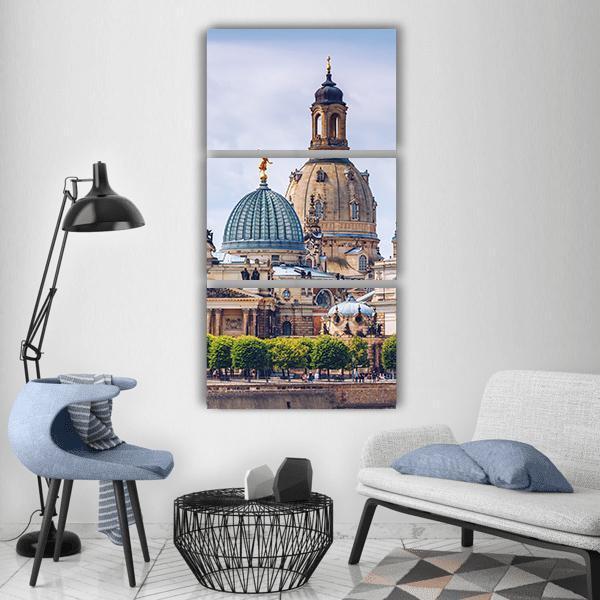 Ancient City Of Dresden Vertical Canvas Wall Art-3 Vertical-Gallery Wrap-12" x 25"-Tiaracle