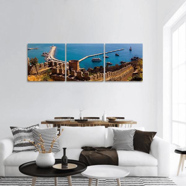 Red Tower Turkey Panoramic Canvas Wall Art-3 Piece-25" x 08"-Tiaracle