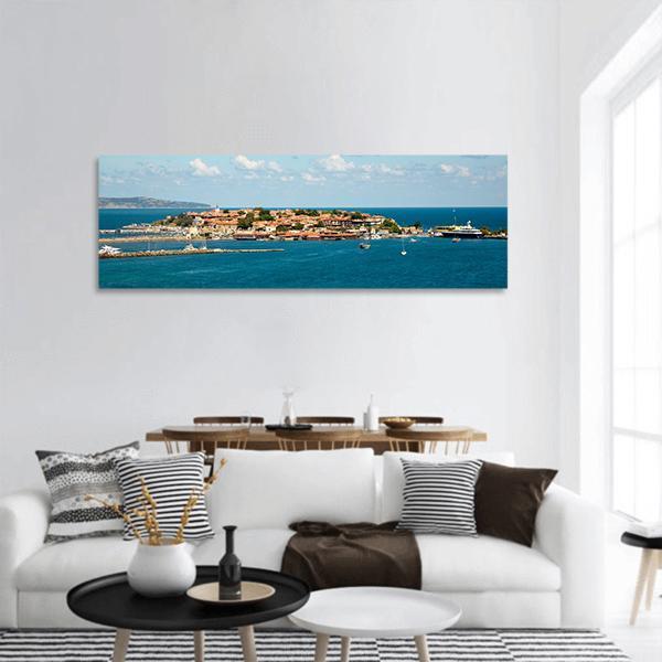 The Ancient Nessebar Town Panoramic Canvas Wall Art-1 Piece-36" x 12"-Tiaracle