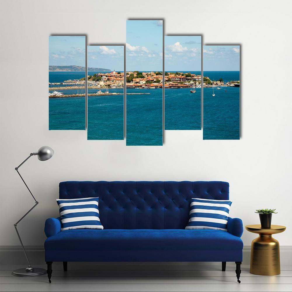 The Ancient Nessebar Town Canvas Wall Art-5 Pop-Gallery Wrap-47" x 32"-Tiaracle