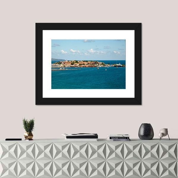 The Ancient Nessebar Town Panoramic Canvas Wall Art-1 Piece-36" x 12"-Tiaracle