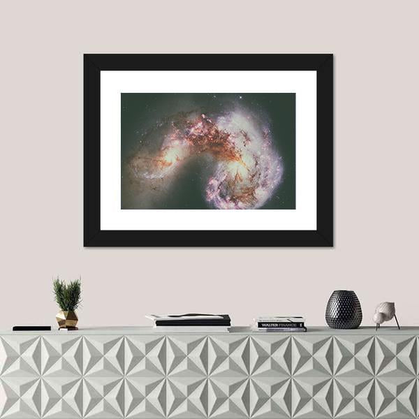 The Antennae Galaxies Canvas Wall Art-1 Piece-Framed Print-20" x 16"-Tiaracle