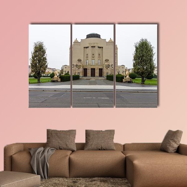 State Theater In Cottbus Canvas Wall Art-3 Horizontal-Gallery Wrap-25" x 16"-Tiaracle