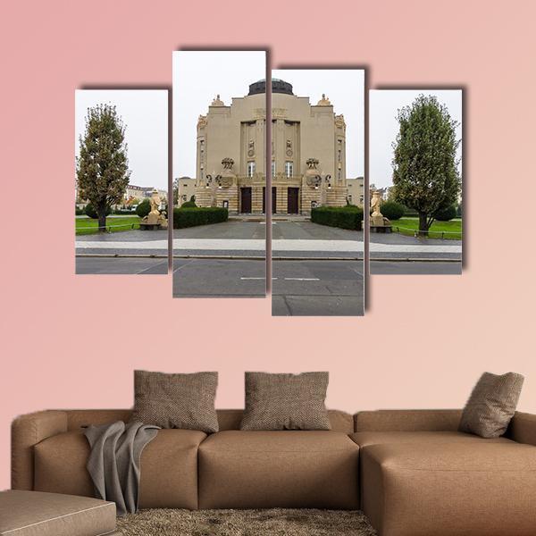 State Theater In Cottbus Canvas Wall Art-4 Pop-Gallery Wrap-50" x 32"-Tiaracle