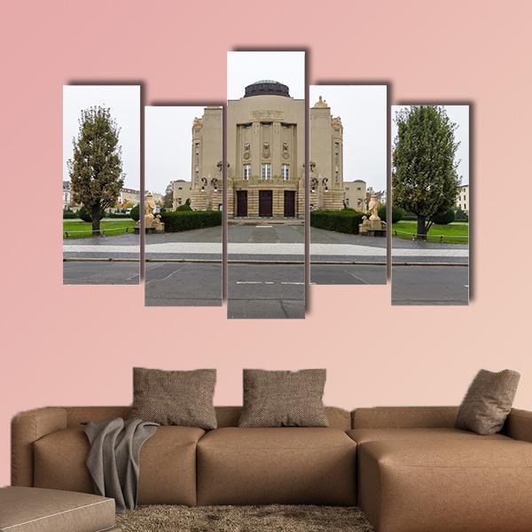 State Theater In Cottbus Canvas Wall Art-5 Pop-Gallery Wrap-47" x 32"-Tiaracle