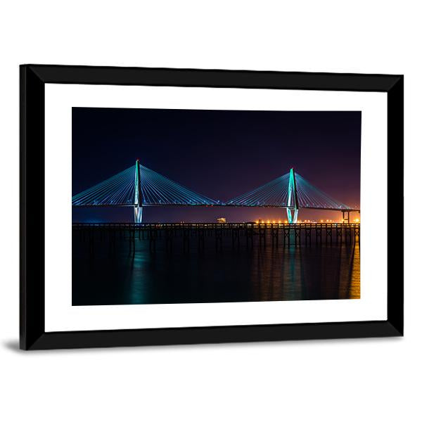 The Arthur Ravenel Bridge Canvas Wall Art-3 Horizontal-Gallery Wrap-25" x 16"-Tiaracle