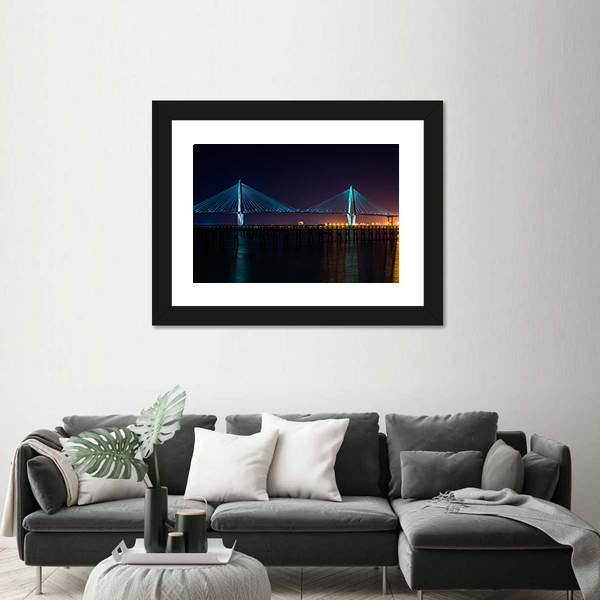The Arthur Ravenel Bridge Canvas Wall Art-1 Piece-Framed Print-20" x 16"-Tiaracle