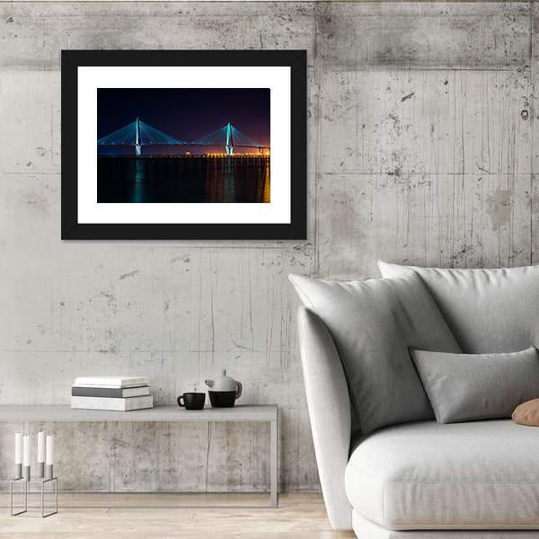 The Arthur Ravenel Bridge Canvas Wall Art-3 Horizontal-Gallery Wrap-25" x 16"-Tiaracle