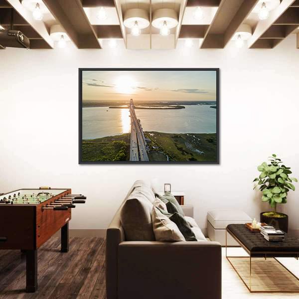 The Arthur Ravenel Jr Bridge Canvas Wall Art-3 Horizontal-Gallery Wrap-25" x 16"-Tiaracle