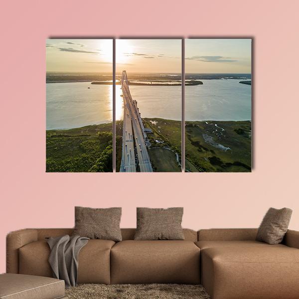 The Arthur Ravenel Jr Bridge Canvas Wall Art-4 Pop-Gallery Wrap-50" x 32"-Tiaracle