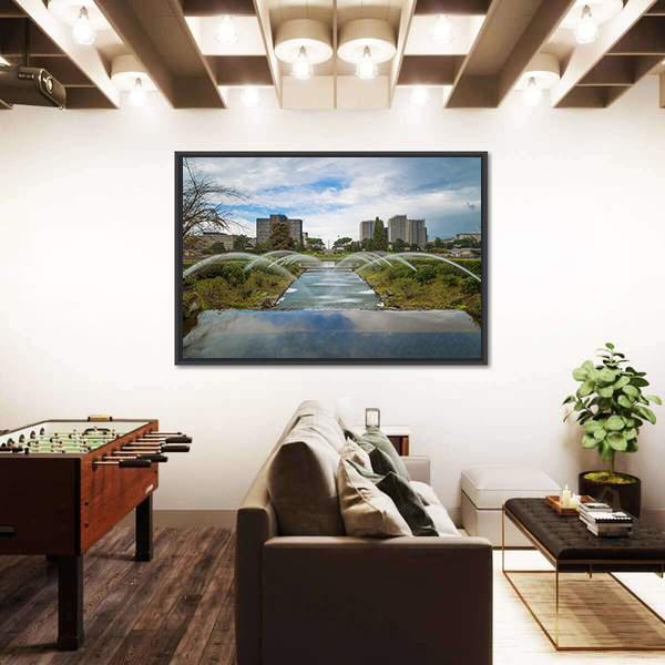 The Artificial Waterfall In Rome Italy Canvas Wall Art-3 Horizontal-Gallery Wrap-25" x 16"-Tiaracle