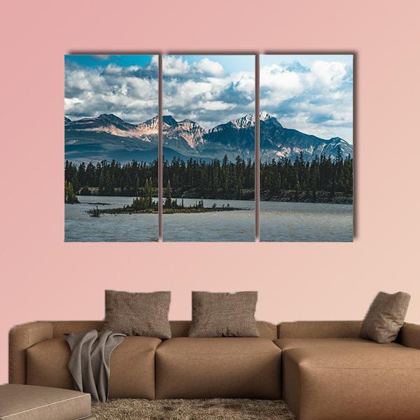 Athabasca River Canada Canvas Wall Art-3 Horizontal-Gallery Wrap-37" x 24"-Tiaracle