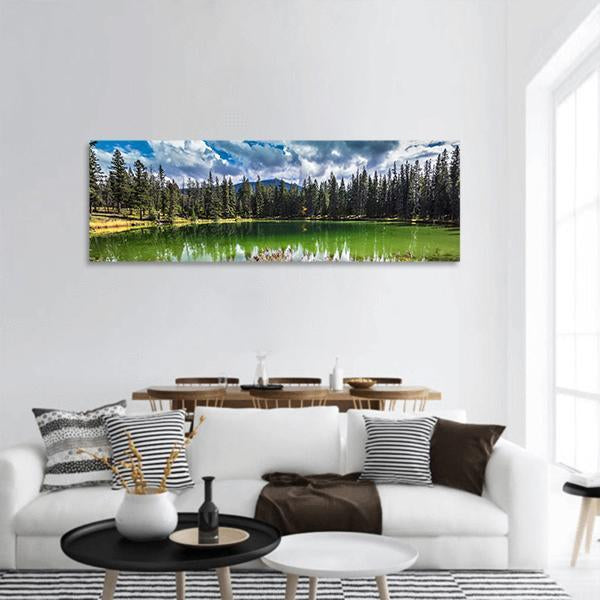 Autumn Jasper National Park Panoramic Canvas Wall Art-1 Piece-36" x 12"-Tiaracle