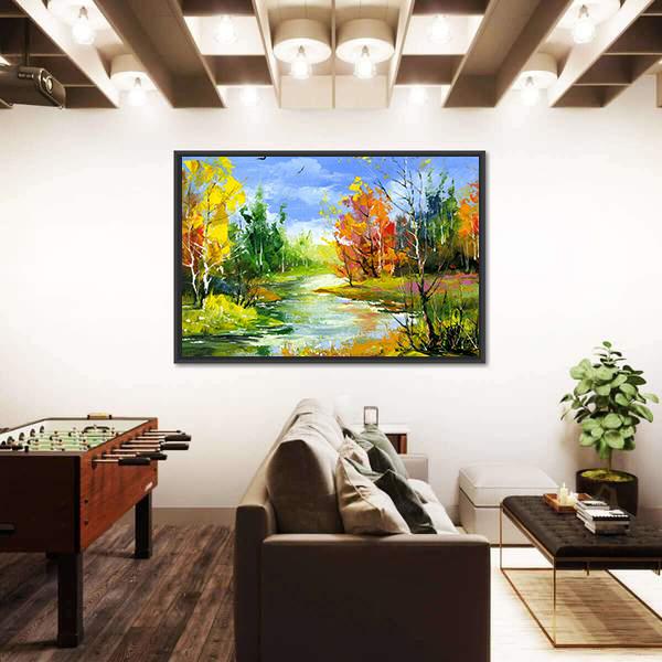 The Autumn Landscape Canvas Wall Art-5 Horizontal-Gallery Wrap-22" x 12"-Tiaracle
