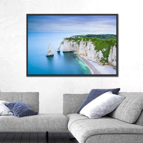The Aval Cliff Canvas Wall Art-1 Piece-Floating Frame-24" x 16"-Tiaracle