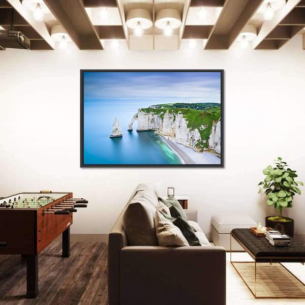 The Aval Cliff Canvas Wall Art-5 Horizontal-Gallery Wrap-22" x 12"-Tiaracle