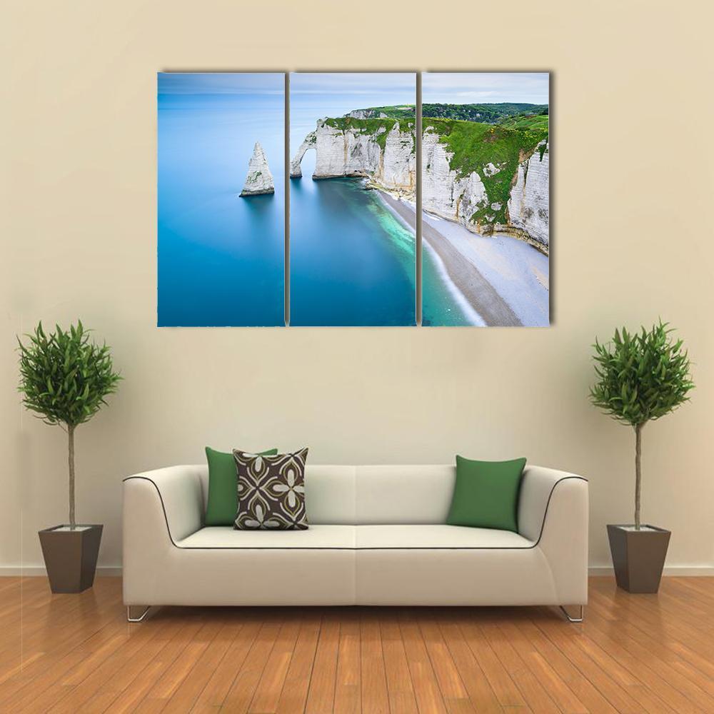 The Aval Cliff Canvas Wall Art-3 Horizontal-Gallery Wrap-37" x 24"-Tiaracle