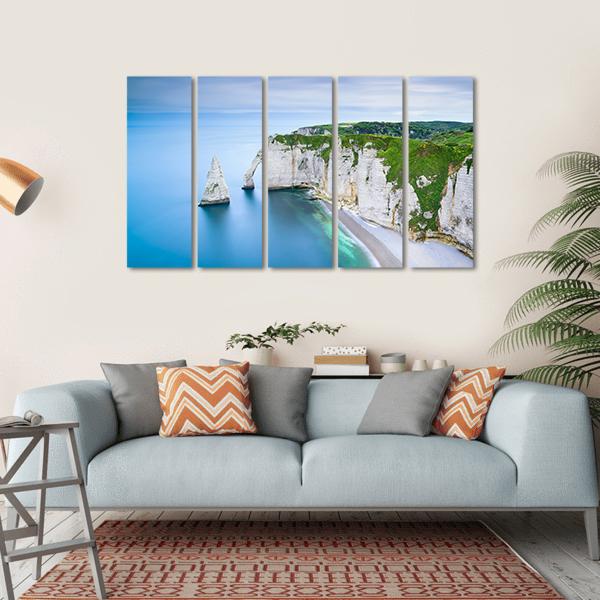 The Aval Cliff Canvas Wall Art-5 Horizontal-Gallery Wrap-22" x 12"-Tiaracle