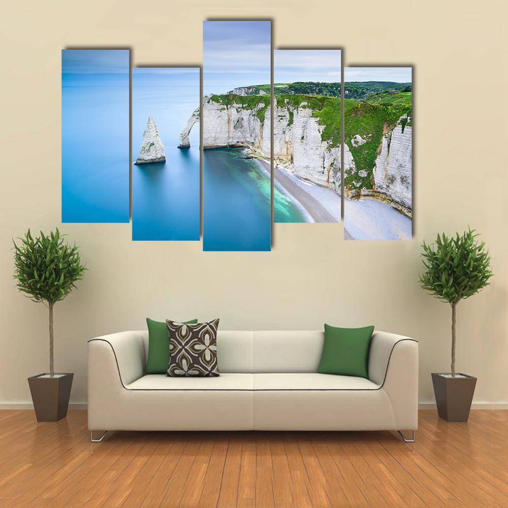 The Aval Cliff Canvas Wall Art-5 Pop-Gallery Wrap-47" x 32"-Tiaracle