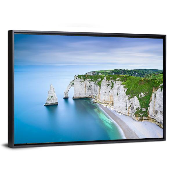 The Aval Cliff Vertical Canvas Wall Art-3 Vertical-Gallery Wrap-12" x 25"-Tiaracle