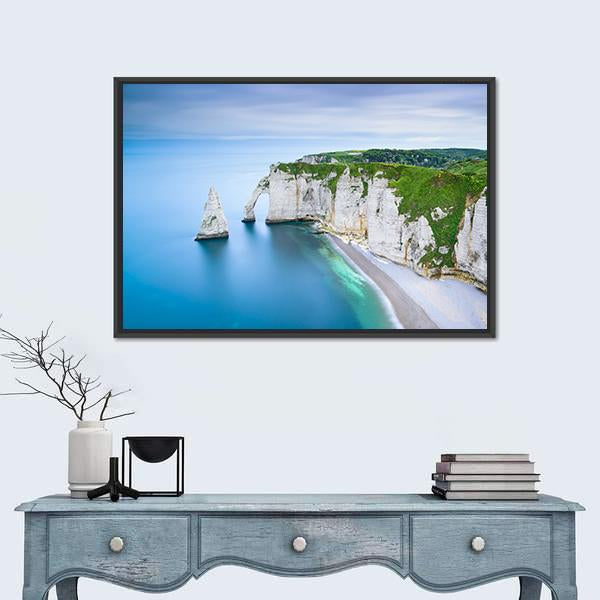 The Aval Cliff Vertical Canvas Wall Art-3 Vertical-Gallery Wrap-12" x 25"-Tiaracle