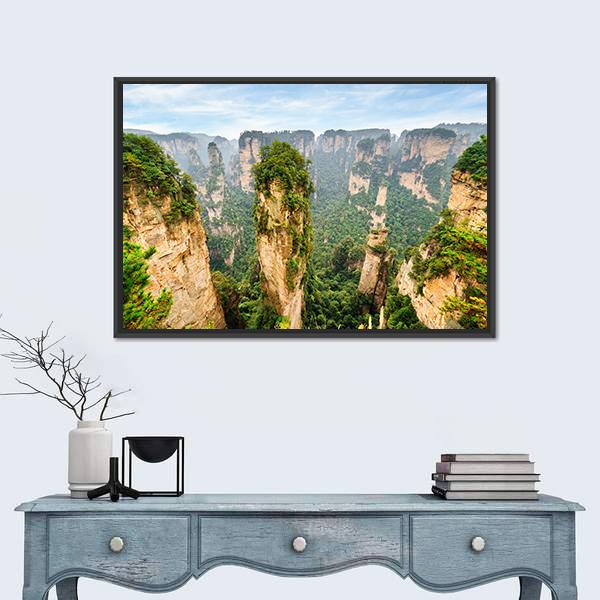 The Avatar Hallelujah Mountain Among Green Woods Canvas Wall Art-3 Horizontal-Gallery Wrap-25" x 16"-Tiaracle