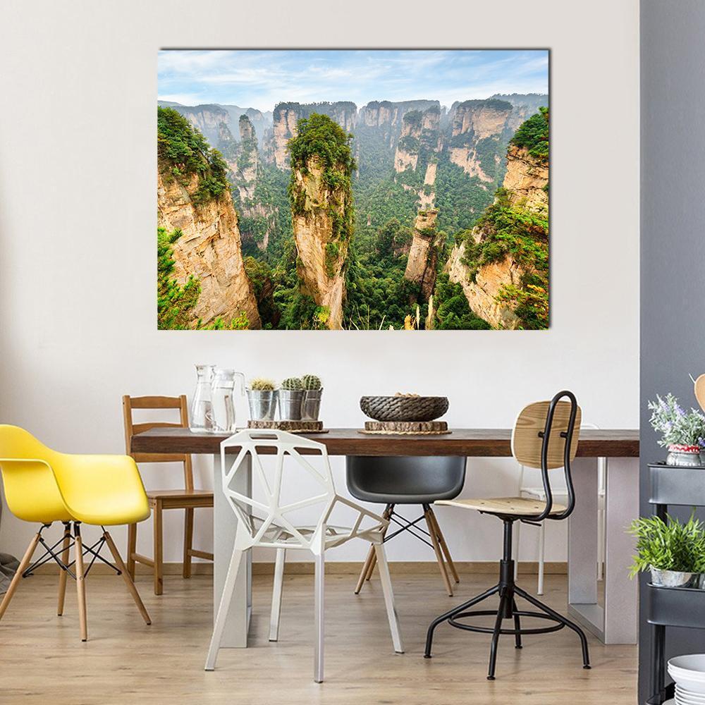 The Avatar Hallelujah Mountain Among Green Woods Canvas Wall Art-1 Piece-Gallery Wrap-48" x 32"-Tiaracle