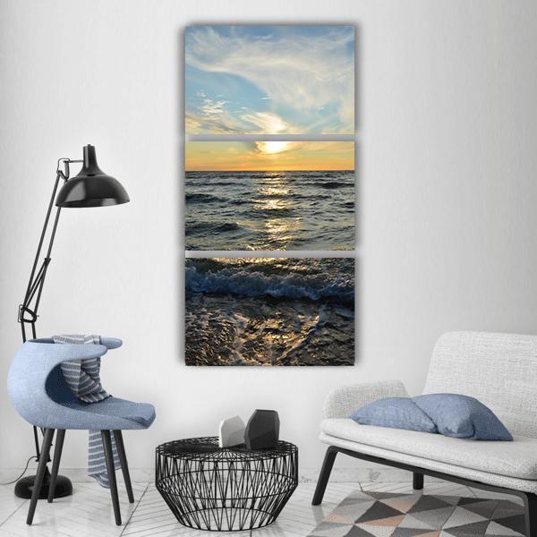 The Baltic Sea Beach Vertical Canvas Wall Art-3 Vertical-Gallery Wrap-12" x 25"-Tiaracle