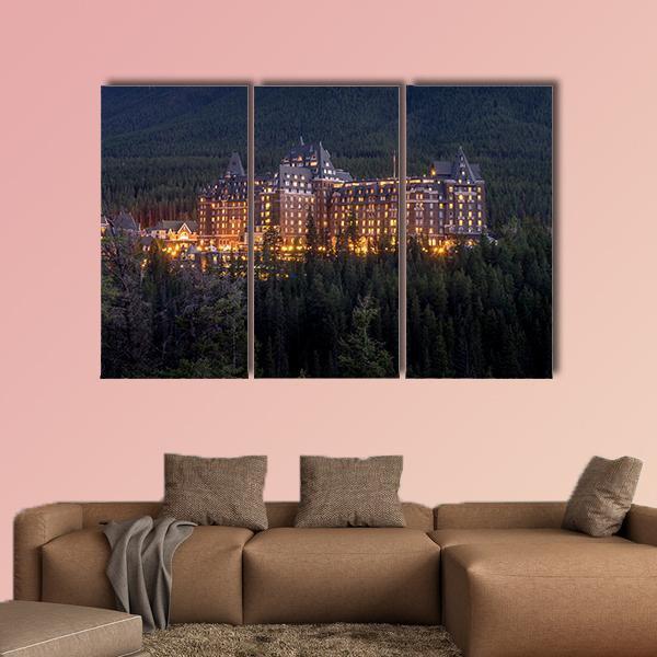 Banff Springs Hotel Canvas Wall Art-3 Horizontal-Gallery Wrap-37" x 24"-Tiaracle
