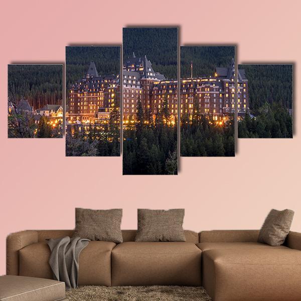 Banff Springs Hotel Canvas Wall Art-5 Star-Gallery Wrap-62" x 32"-Tiaracle