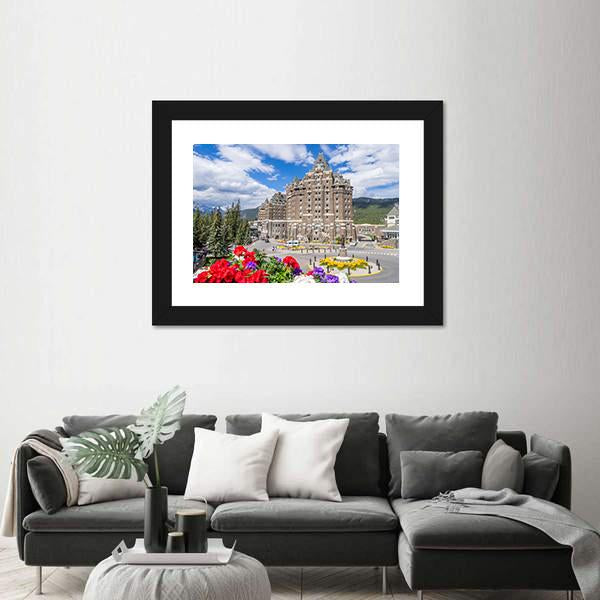 The Banff Springs Hotel Canvas Wall Art-1 Piece-Framed Print-20" x 16"-Tiaracle