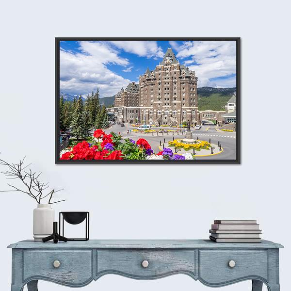 The Banff Springs Hotel Canvas Wall Art-3 Horizontal-Gallery Wrap-25" x 16"-Tiaracle