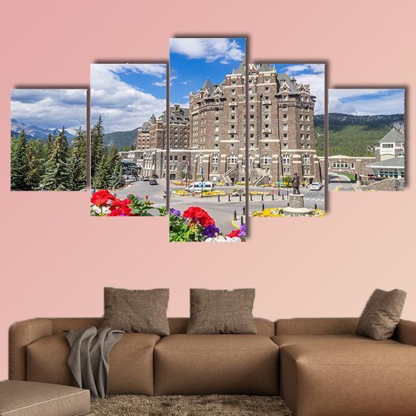 The Banff Springs Hotel Canvas Wall Art-5 Star-Gallery Wrap-62" x 32"-Tiaracle