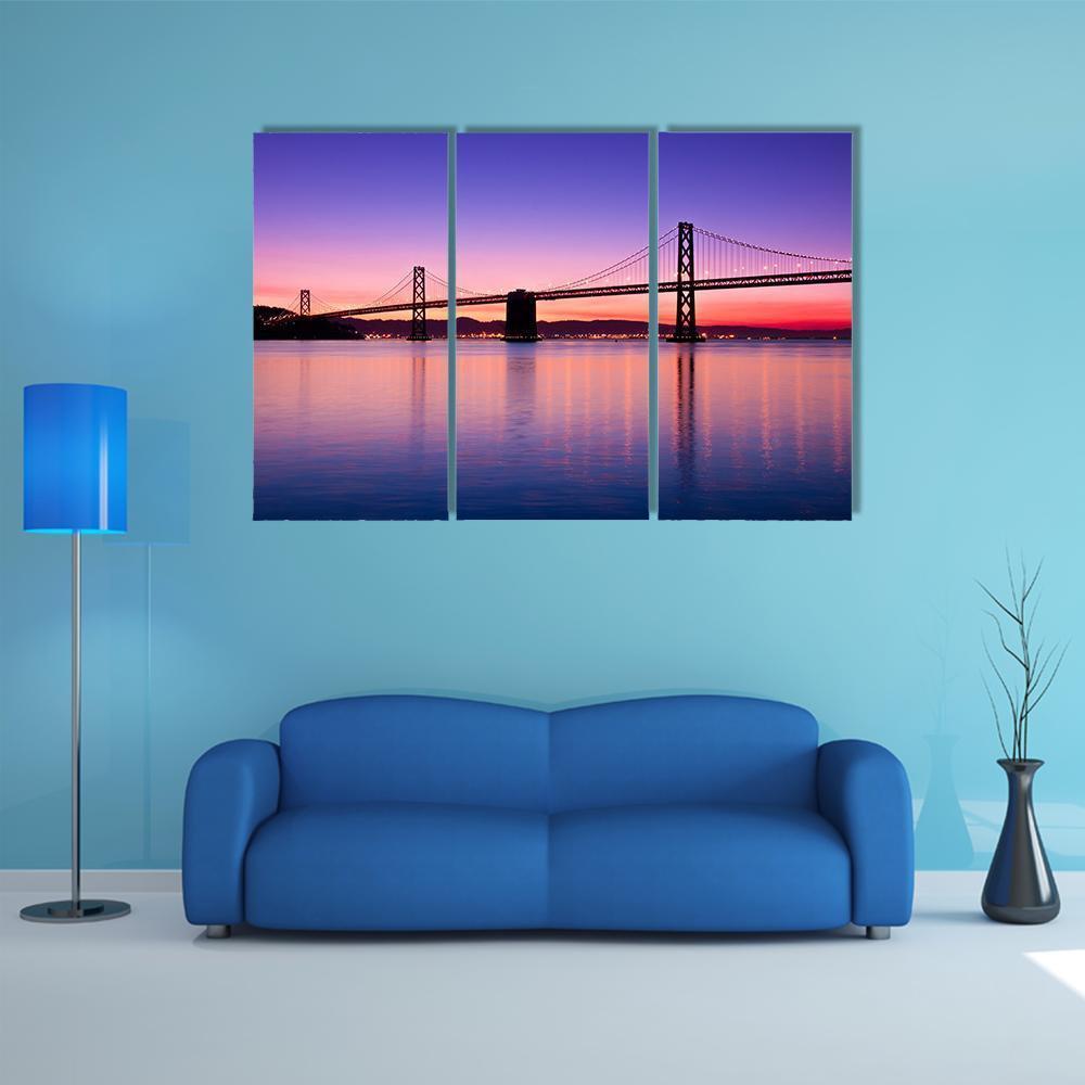 The Bay Bridge San Francisco Canvas Wall Art-3 Horizontal-Gallery Wrap-37" x 24"-Tiaracle