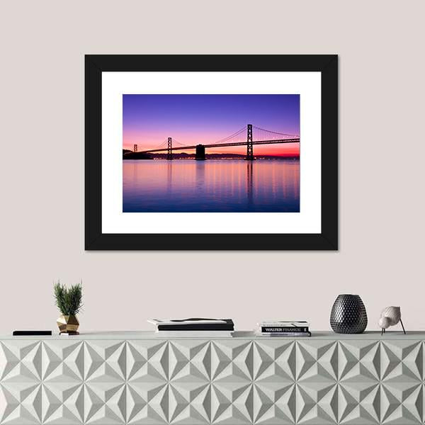 The Bay Bridge San Francisco Panoramic Canvas Wall Art-1 Piece-36" x 12"-Tiaracle