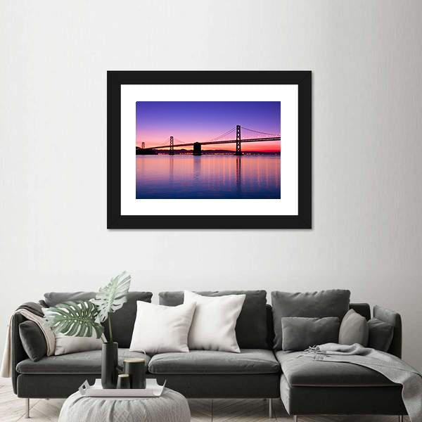 The Bay Bridge San Francisco Panoramic Canvas Wall Art-1 Piece-36" x 12"-Tiaracle