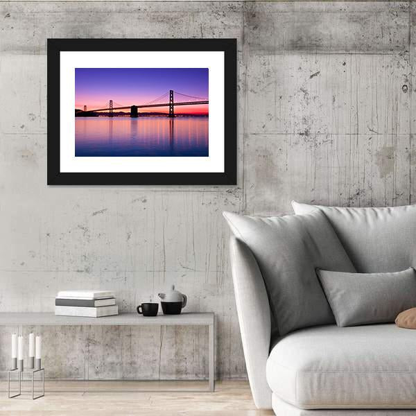 The Bay Bridge San Francisco Panoramic Canvas Wall Art-1 Piece-36" x 12"-Tiaracle
