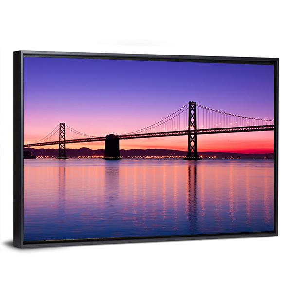 The Bay Bridge San Francisco Panoramic Canvas Wall Art-1 Piece-36" x 12"-Tiaracle