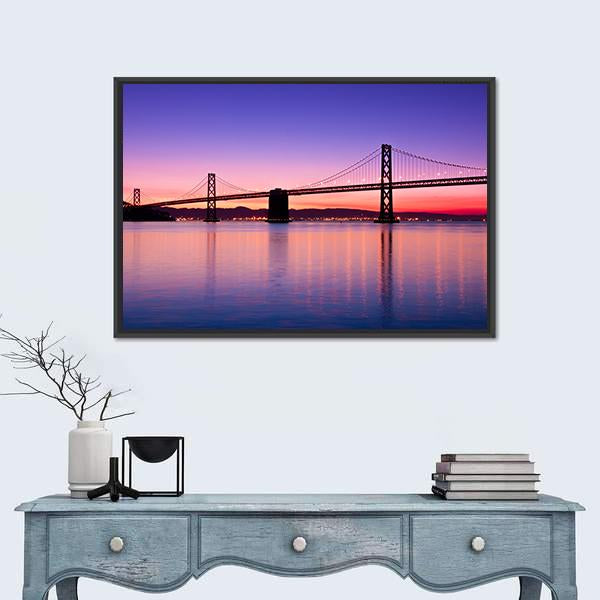 The Bay Bridge San Francisco Panoramic Canvas Wall Art-1 Piece-36" x 12"-Tiaracle