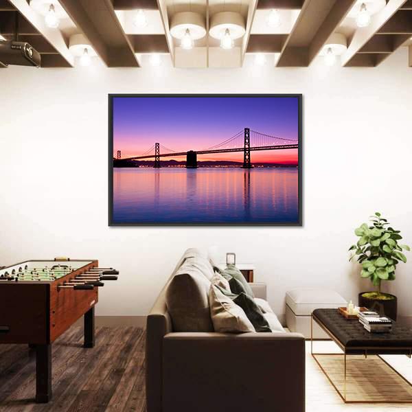 The Bay Bridge San Francisco Panoramic Canvas Wall Art-1 Piece-36" x 12"-Tiaracle