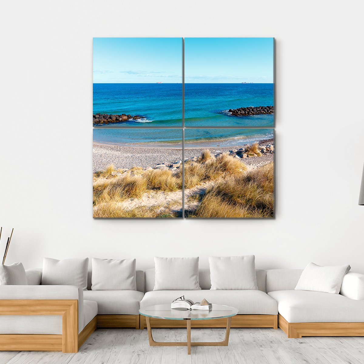 The Beach At Skagen Canvas Wall Art-4 Square-Gallery Wrap-17" x 17"-Tiaracle