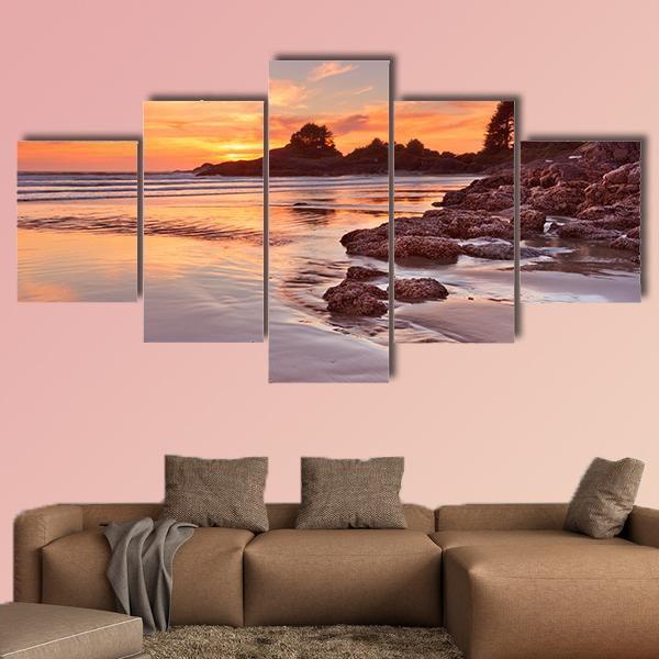 Cox Bay Beach Canvas Wall Art-5 Star-Gallery Wrap-62" x 32"-Tiaracle